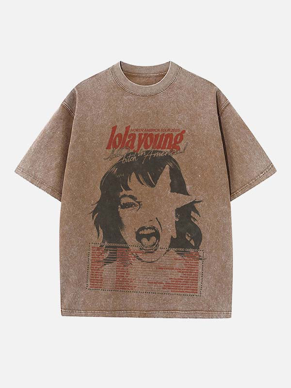 Lola Young Print Round Neck T-shirt