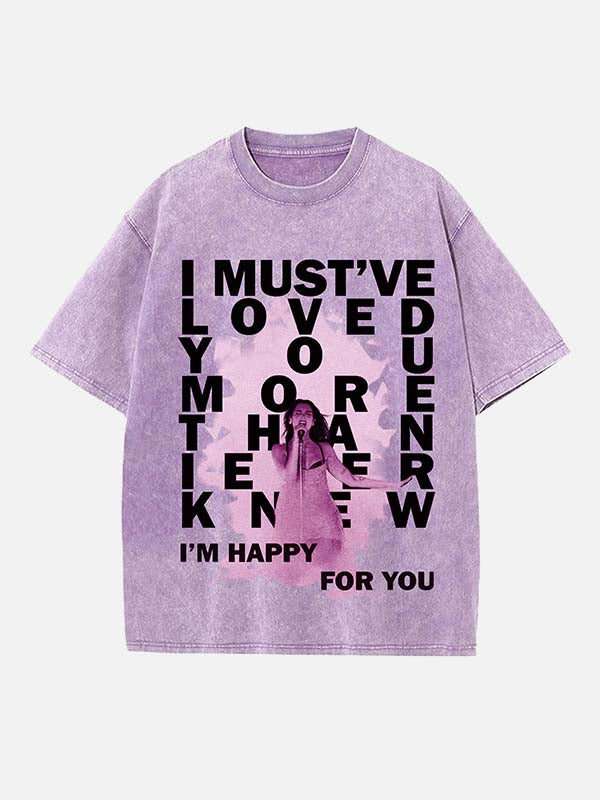 Dua Lipa Print Round Neck T-shirt