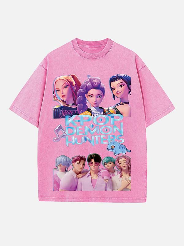 HUNTR/X Print Round Neck T-shirt