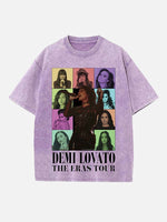 Demi Lovato Print Round Neck T-shirt
