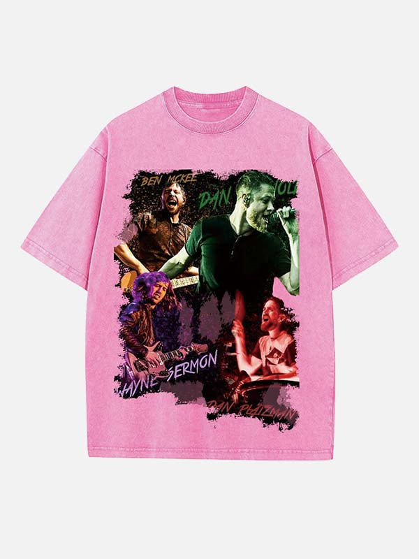 Imagine Dragons Print Round Neck T-shirt