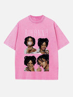 Rihanna Print Round Neck T-shirt