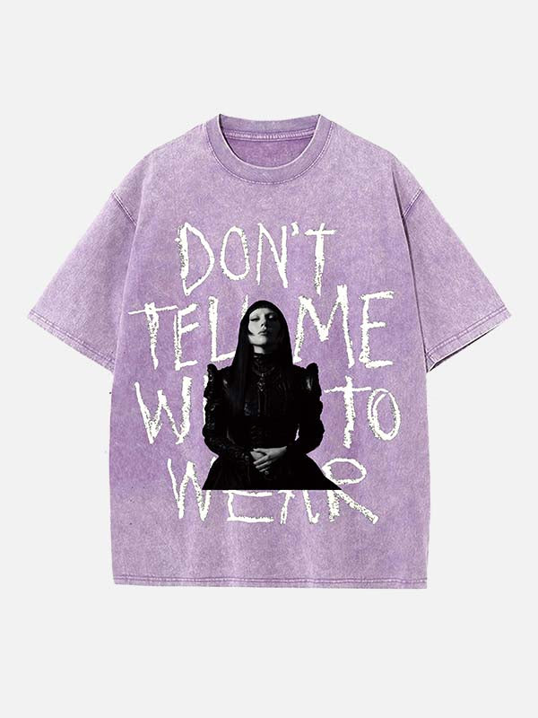 Lady Gaga Print Round Neck T-shirt