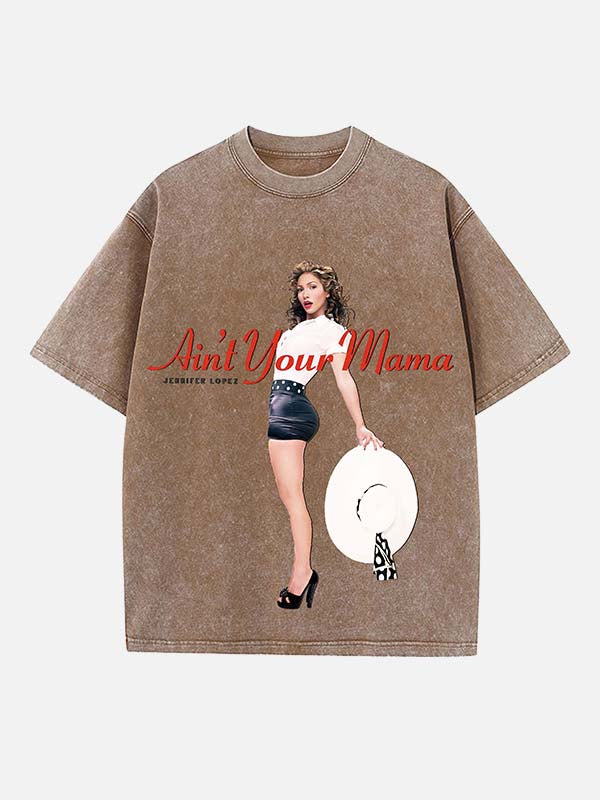 Jennifer Lopez Print Round Neck T-shirt