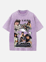 BLACKPINK Lisa Print Round Neck T-shirt