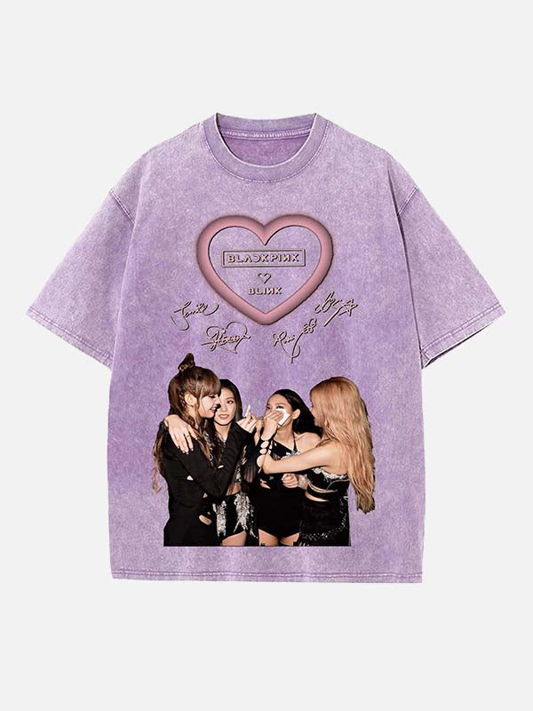 BLACKPINK Print Round Neck T-shirt