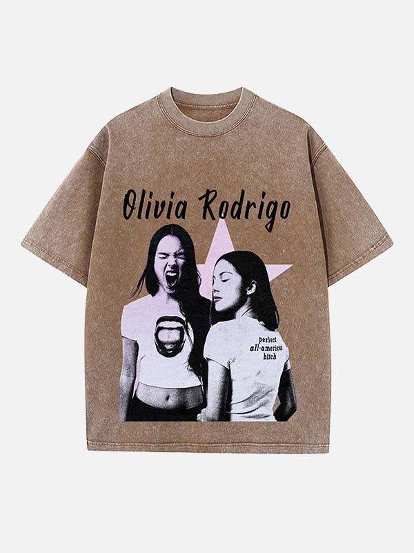 Olivia Rodrigo Print Round Neck T-shirt
