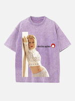 Christina Aguilera Print Round Neck T-shirt