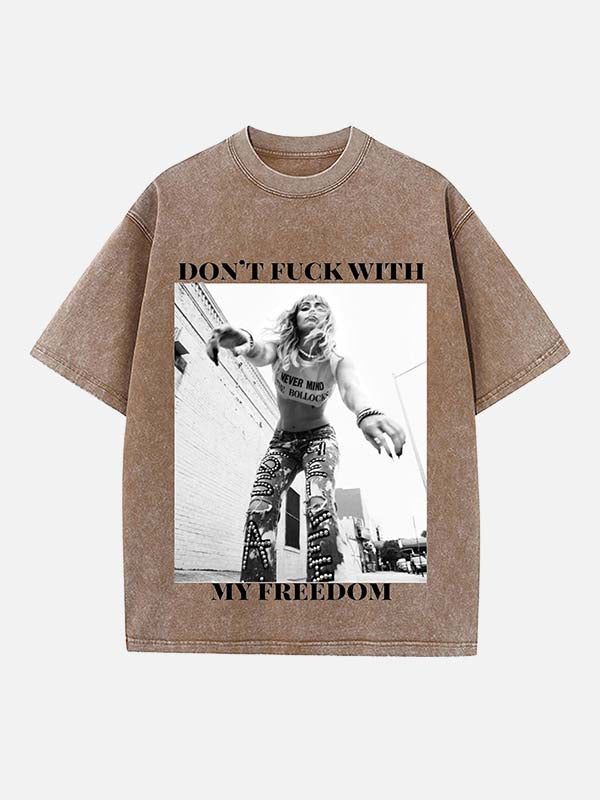 Miley Cyrus Print Round Neck T-shirt