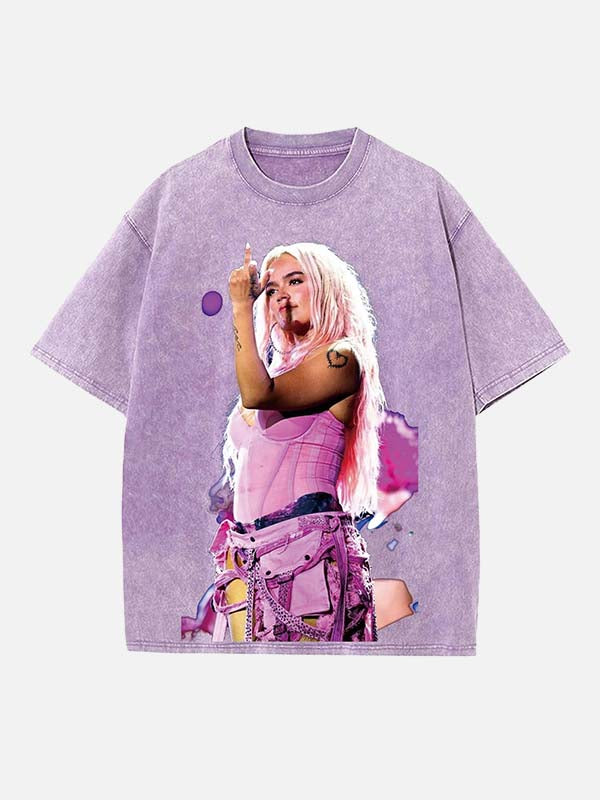 Karol G Print Round Neck T-shirt