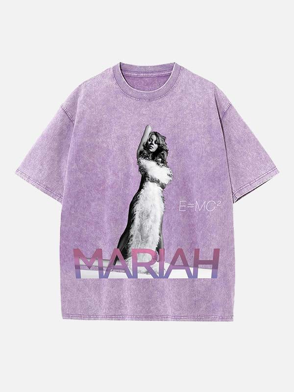 Mariah Carey Print Round Neck T-shirt