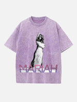 Mariah Carey Print Round Neck T-shirt
