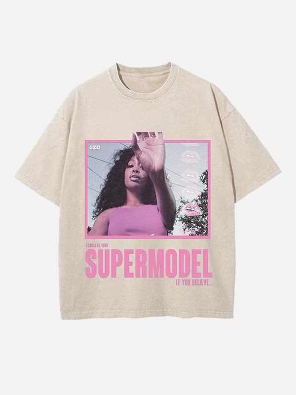 SZA Print Round Neck T-shirt