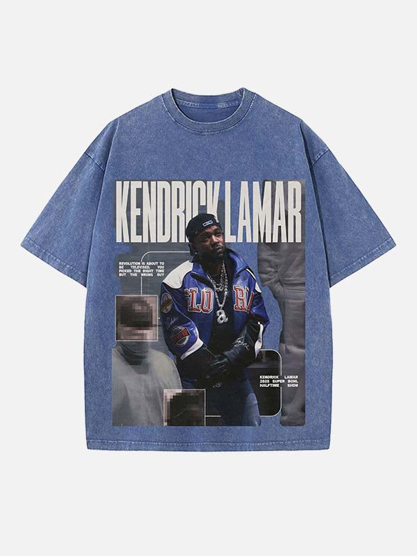 Kendrick Lamar Print Round Neck T-shirt