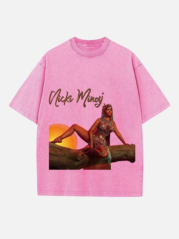 Nicki Minaj Print Round Neck T-shirt