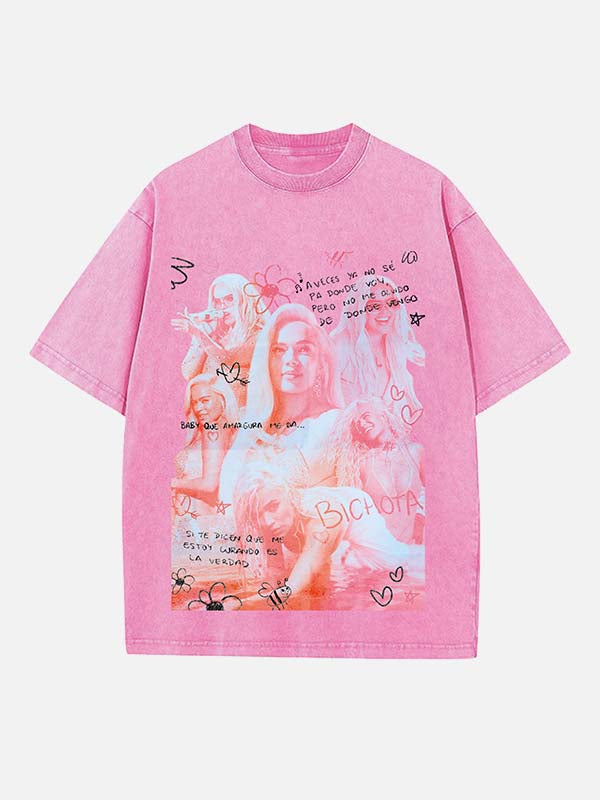 Karol G Print Round Neck T-shirt