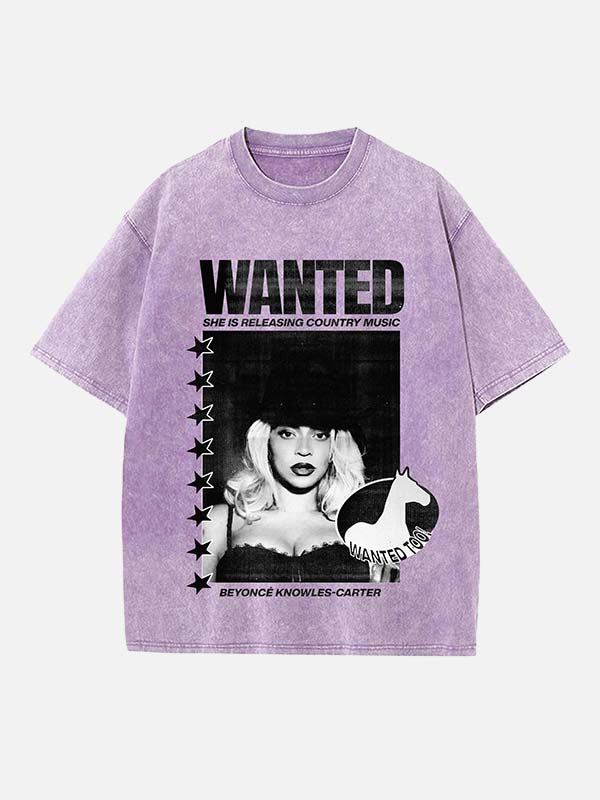 Beyoncé Print Round Neck T-shirt