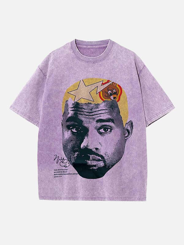 Kanye West Print Round Neck T-shirt