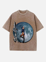 Dua Lipa Print Round Neck T-shirt