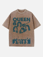 Queen Print Round Neck T-shirt