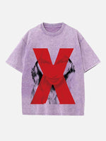 Madonna Print Round Neck T-shirt