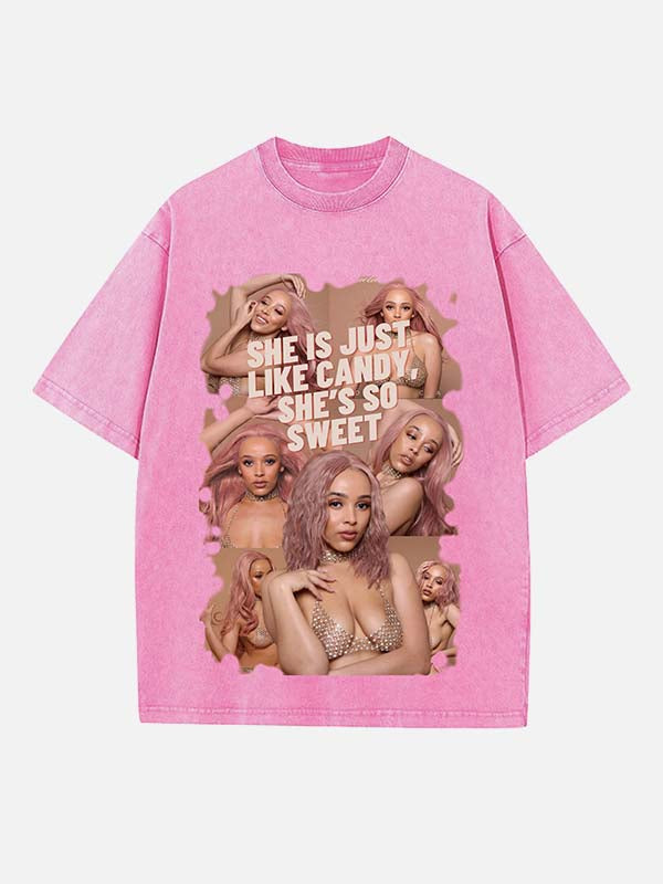 Doja Cat Print Round Neck T-shirt