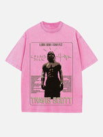 Travis Scott Print Round Neck T-shirt