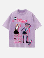 Britney Spears Print Round Neck T-shirt