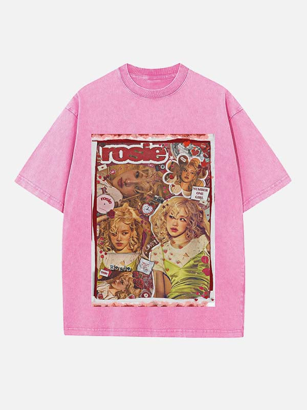 BLACKPINK Rosé Print Round Neck T-shirt