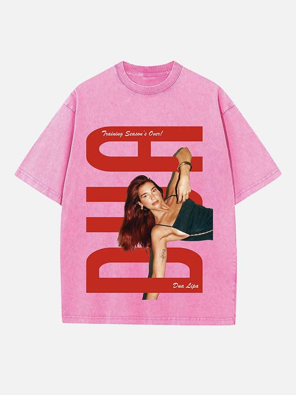 Dua Lipa Print Round Neck T-shirt