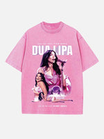 Dua Lipa Print Round Neck T-shirt