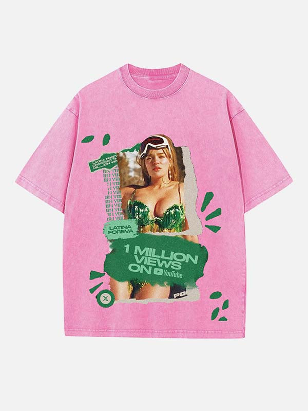 Karol G Print Round Neck T-shirt