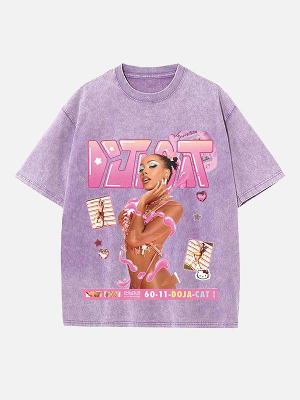 Doja Cat Print Round Neck T-shirt