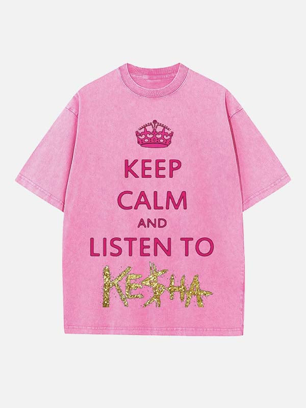 Kesha Print Round Neck T-shirt
