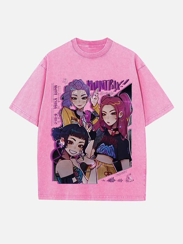 HUNTR/X Print Round Neck T-shirt