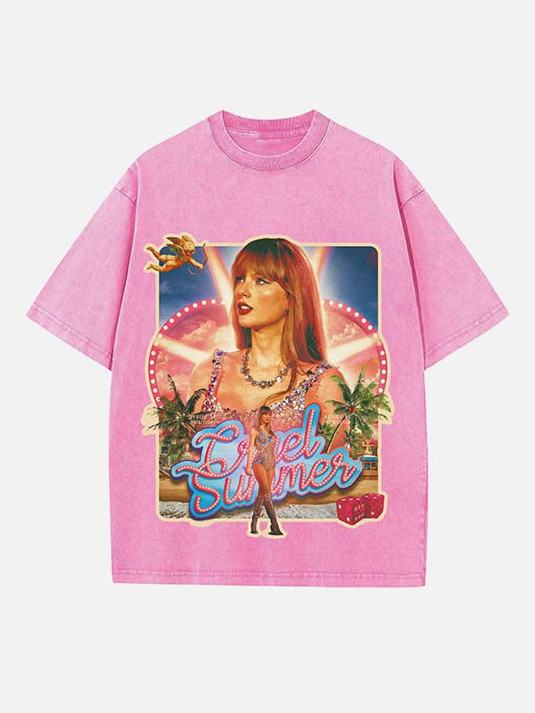Taylor Swift Print Round Neck T-shirt