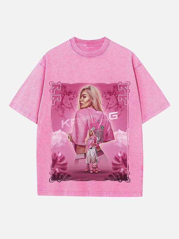 Karol G Print Round Neck T-shirt