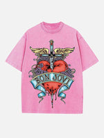 Bon Jovi Print Round Neck T-shirt