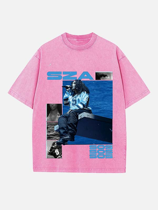 SZA Print Round Neck T-shirt