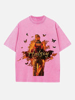 Halsey Print Round Neck T-shirt