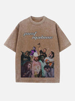Post Malone Print Round Neck T-shirt