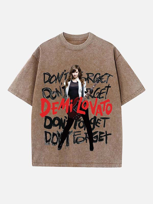 Demi Lovato Print Round Neck T-shirt