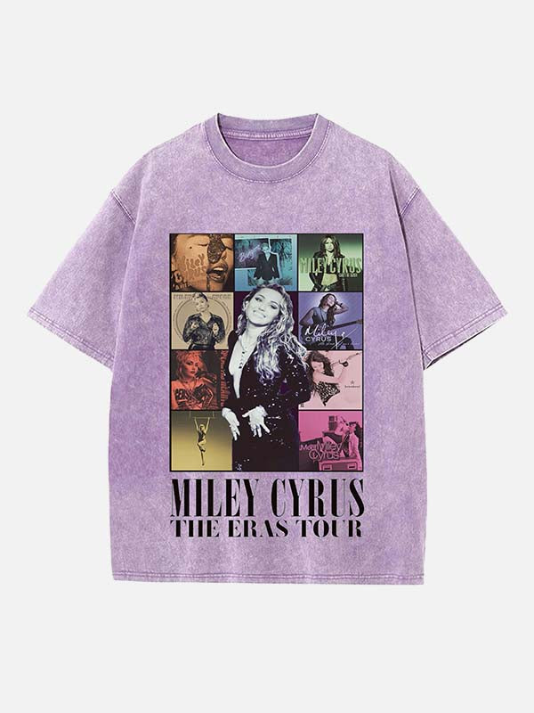 Miley Cyrus Print Round Neck T-shirt