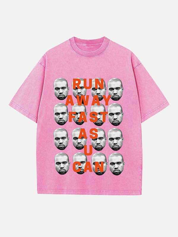 Kanye West Print Round Neck T-shirt