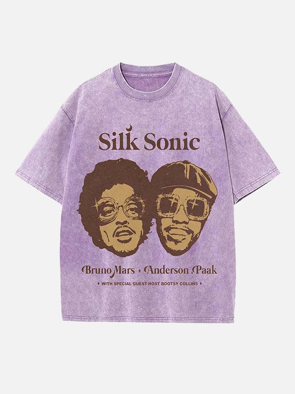 Bruno Mars Print Round Neck T-shirt