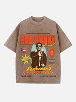 Bad Bunny Print Round Neck T-shirt