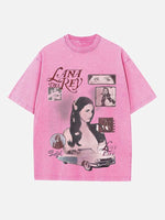 Lana Del Rey Print Round Neck T-shirt