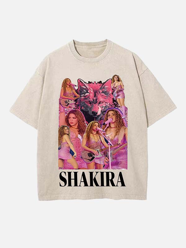 Shakira Print Round Neck T-shirt