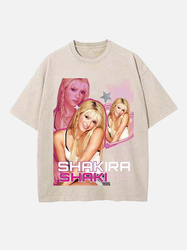 Shakira Print Round Neck T-shirt