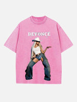 Beyoncé Print Round Neck T-shirt